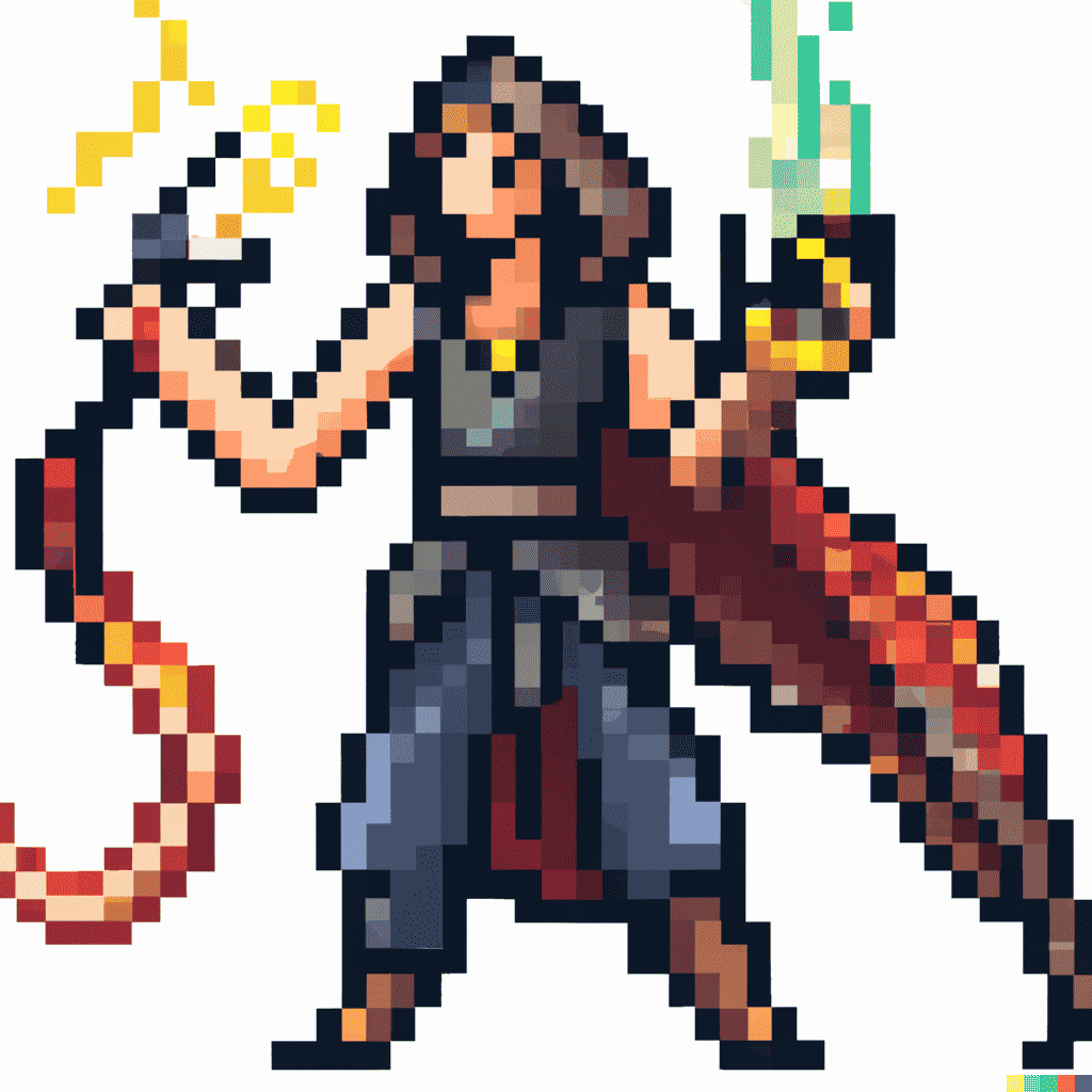 mysterious AI-generated pixelart